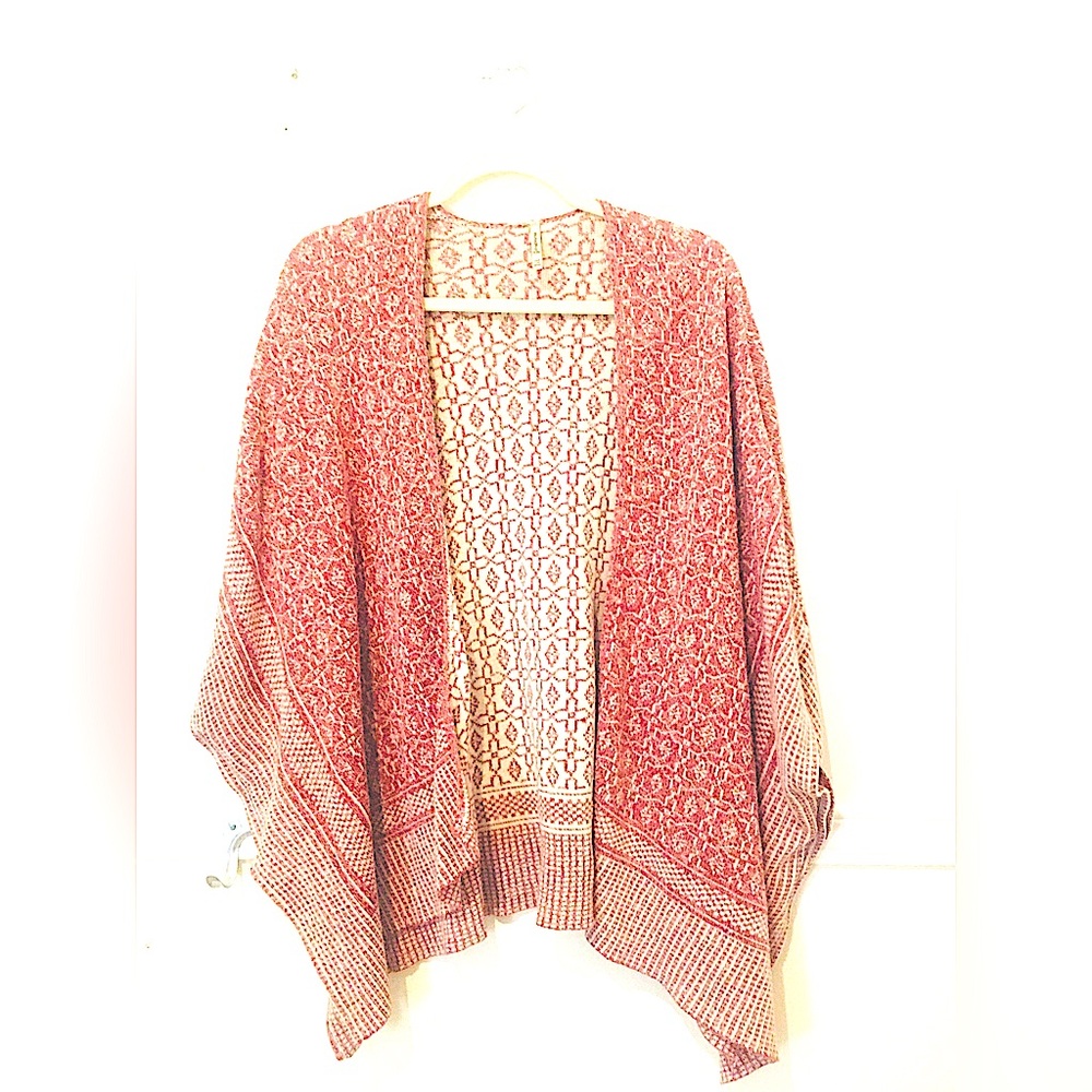 Stradivarius Red Patterned Poncho